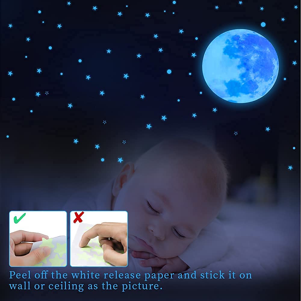 Glow in The Dark Stars for Ceiling Star Decorations for Bedroom Kids Boys Girls Room Decor Cool Things for Your Room Wall Stickers for Bedroom Play Room Living Room Wall Decorations Baby Room Decor