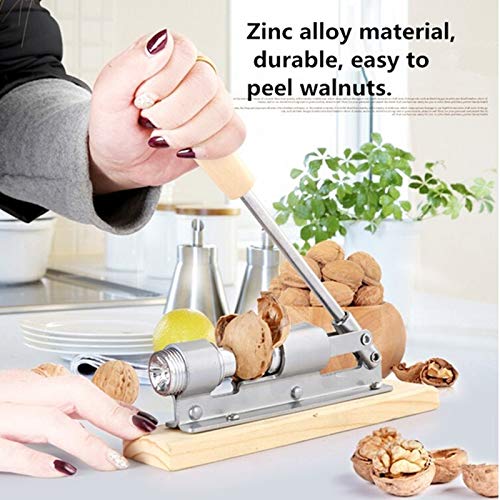 Pecan Sheller Machine Desktop Heavy Duty Pecan Nut Cracker Tool With Wood Handle And Base For Kitchen Walnut Nut Plier