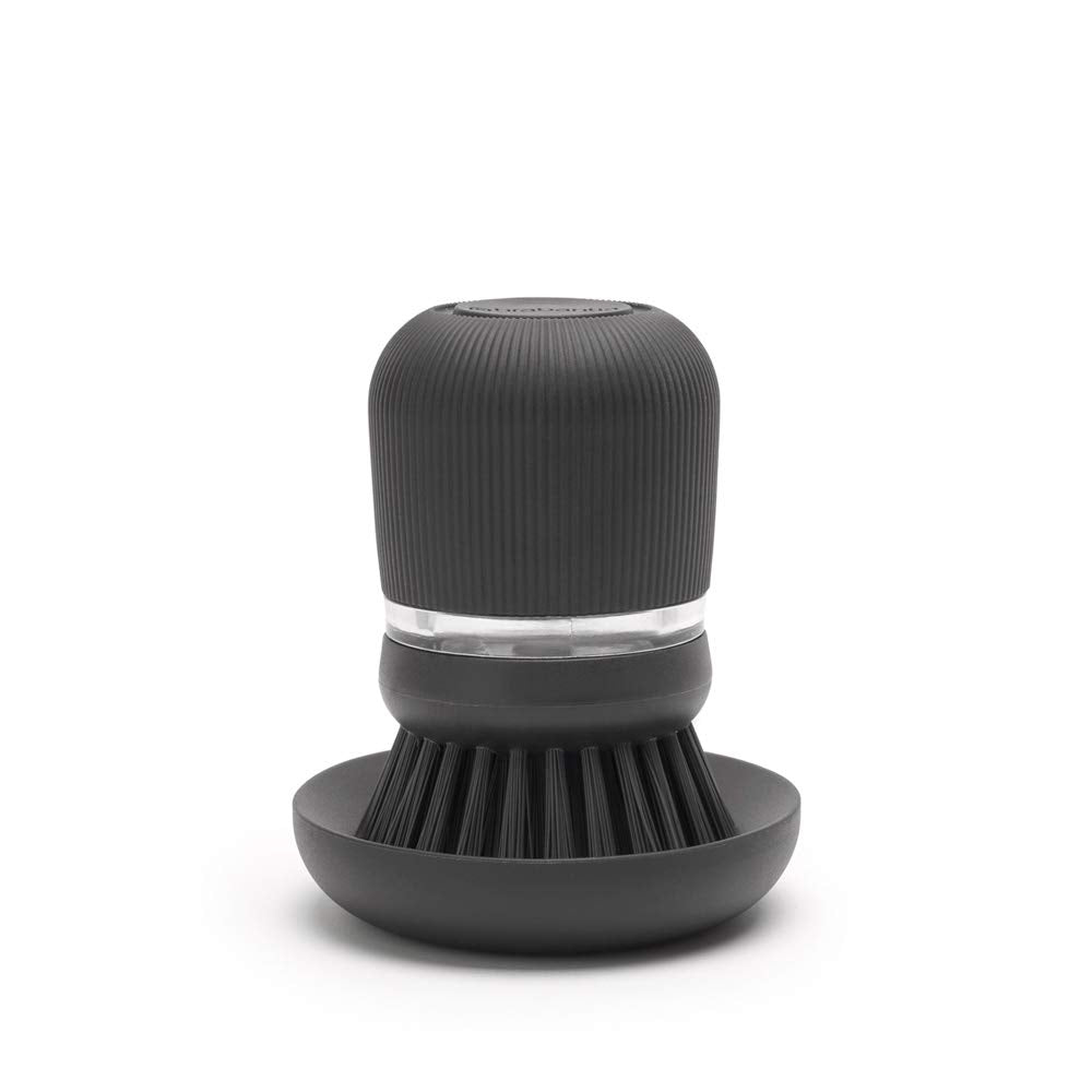 Brabantia 302626 Refillable Soap Dispensing Washing Up Scrubbing Dish Brush, One Size, Dark Gray