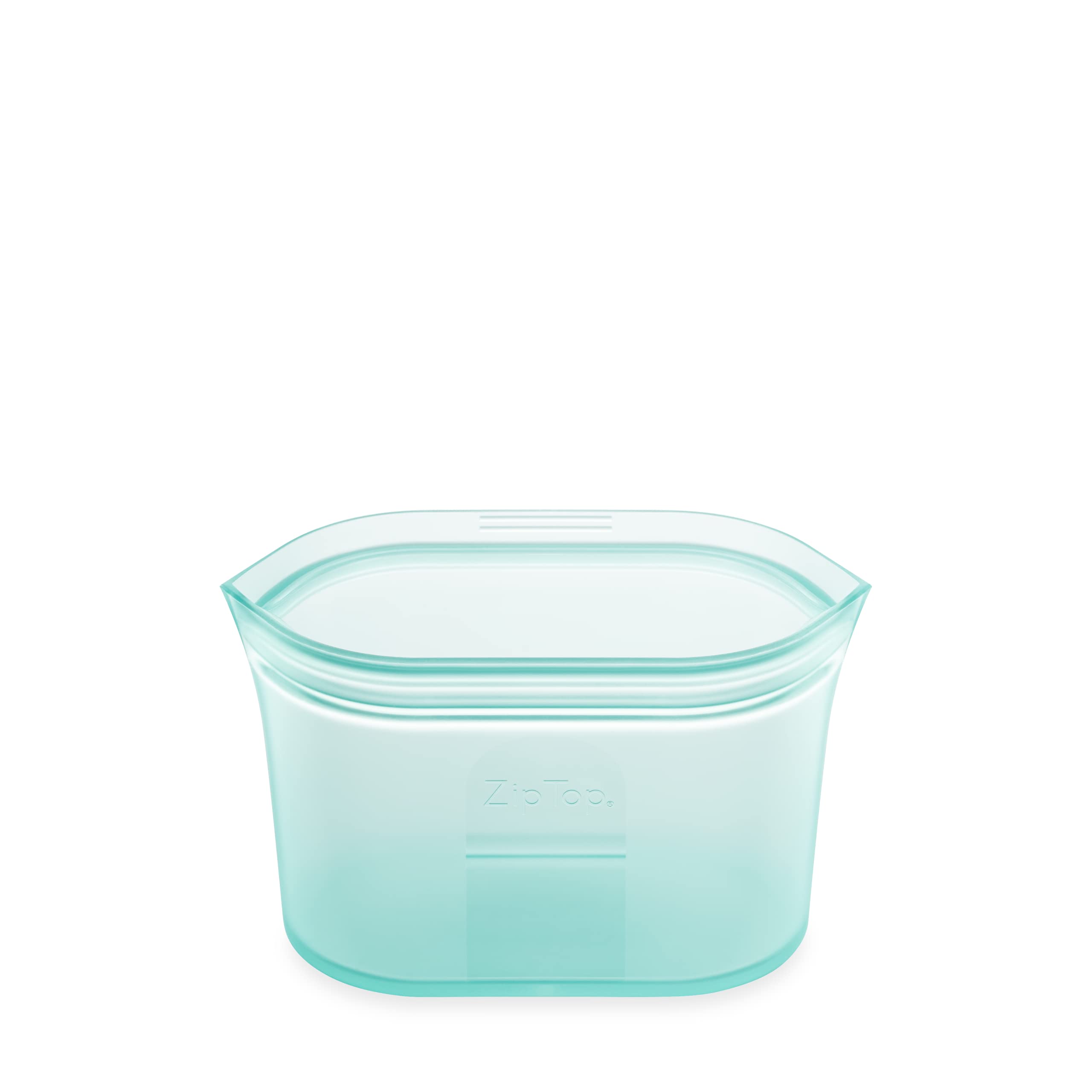 Zip Top Reusable Food Storage Bags | Small Dish [Teal] | Silicone Meal Prep Container | Microwave, Dishwasher And Freezer Safe |