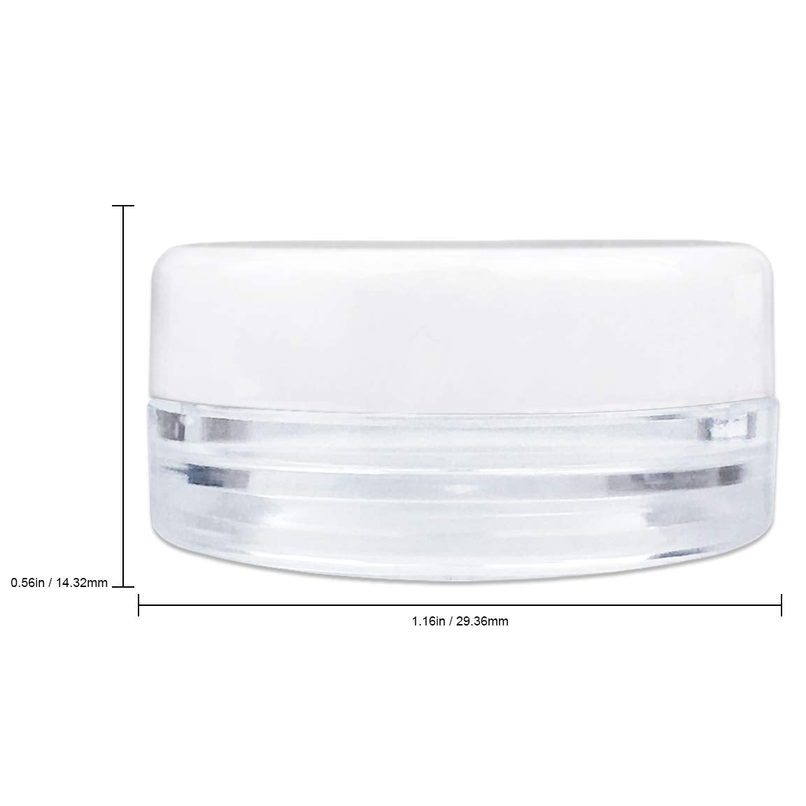 Beauticom (Quantity: 200 Pcs) 3G/3Ml Round Clear Jars With White Lids For Small Jewelry, Holding/Mixing Paints, Art Accessories