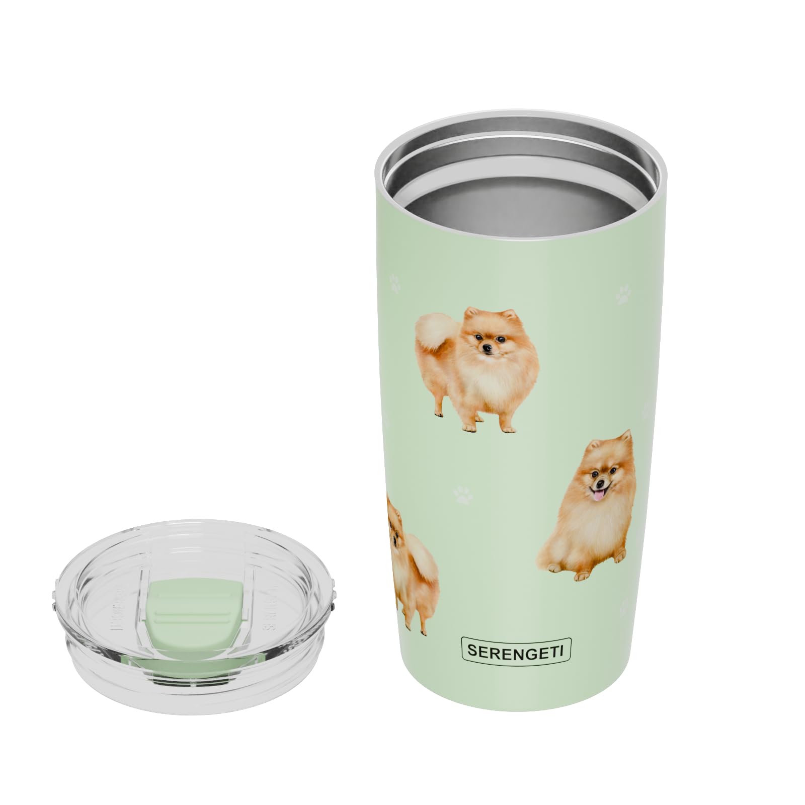 Pomeranian Serengeti 16 Oz Stainless Steel, Vacuum Insulated Tumbler With Spill Proof Lid - 3D Print - Insulated Travel Mug For
