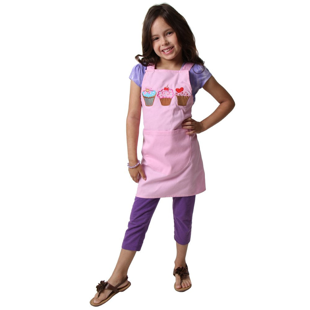 Making Believe Girls Pink Canvas Cupcake Apron