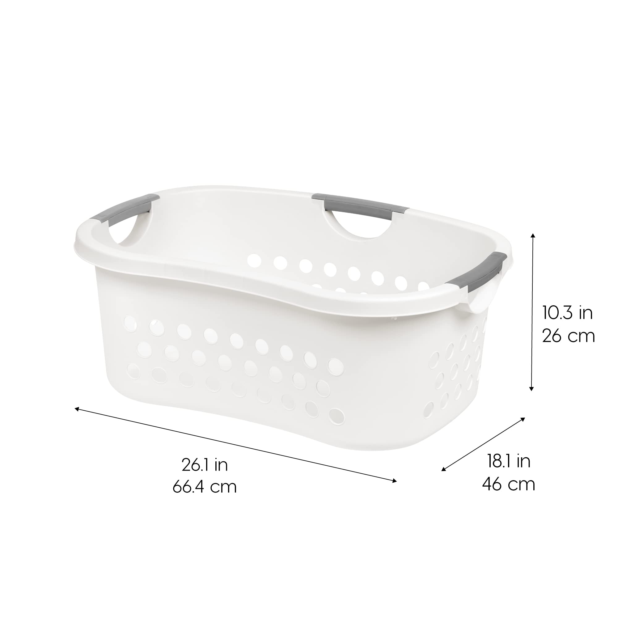 IRIS USA 3 Pack Comfort Carry Laundry Basket  White