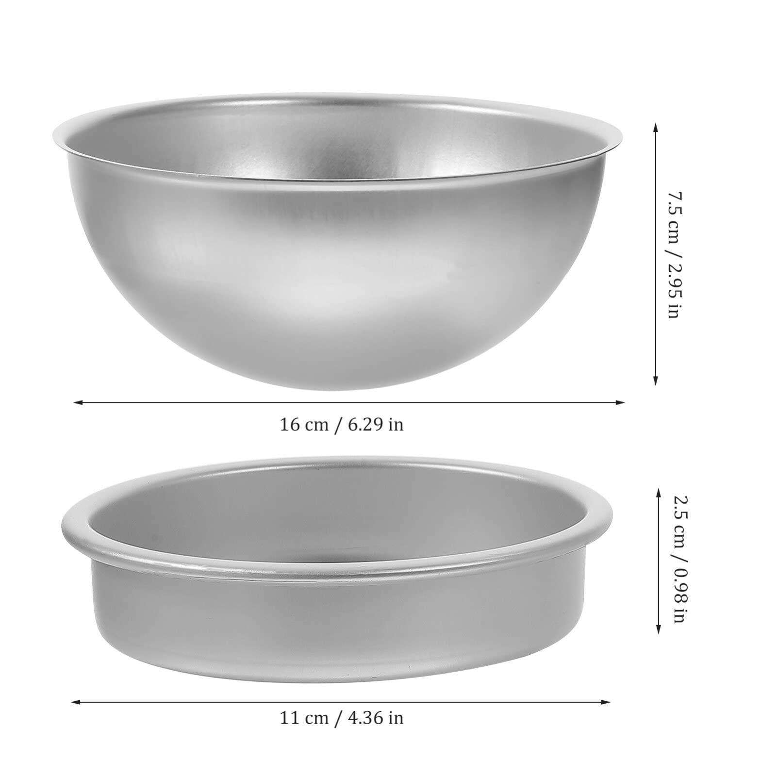 Kichvoe 2 Sets 6 Inch Hemisphere Cake Pan Half Ball Cake Pan Football Cake Molds Aluminum Baking Tin For Chiffon Cake Bikini Cak