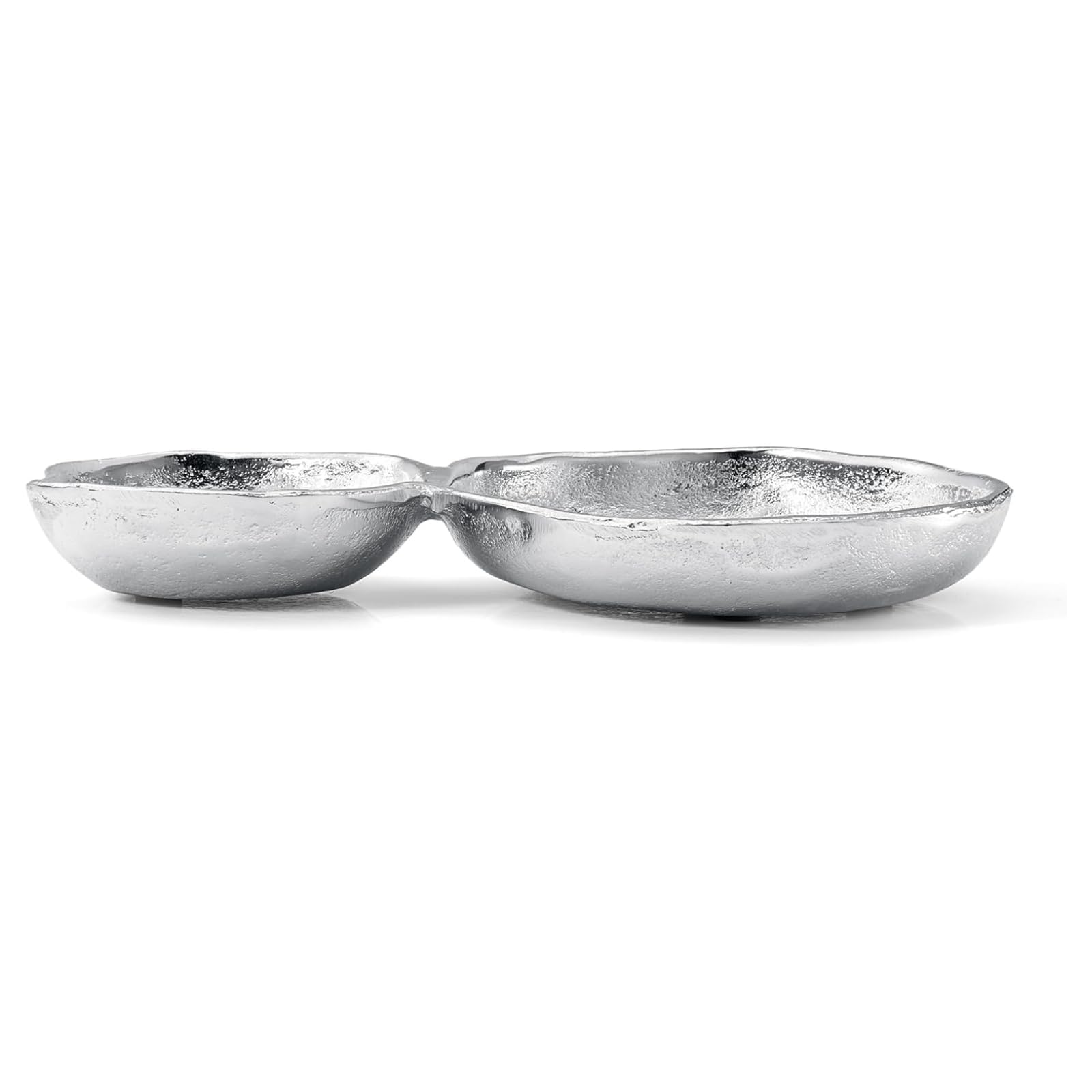 2 Cluster Decorative Bowls Bright Silver Snack Tray Bowl Chip