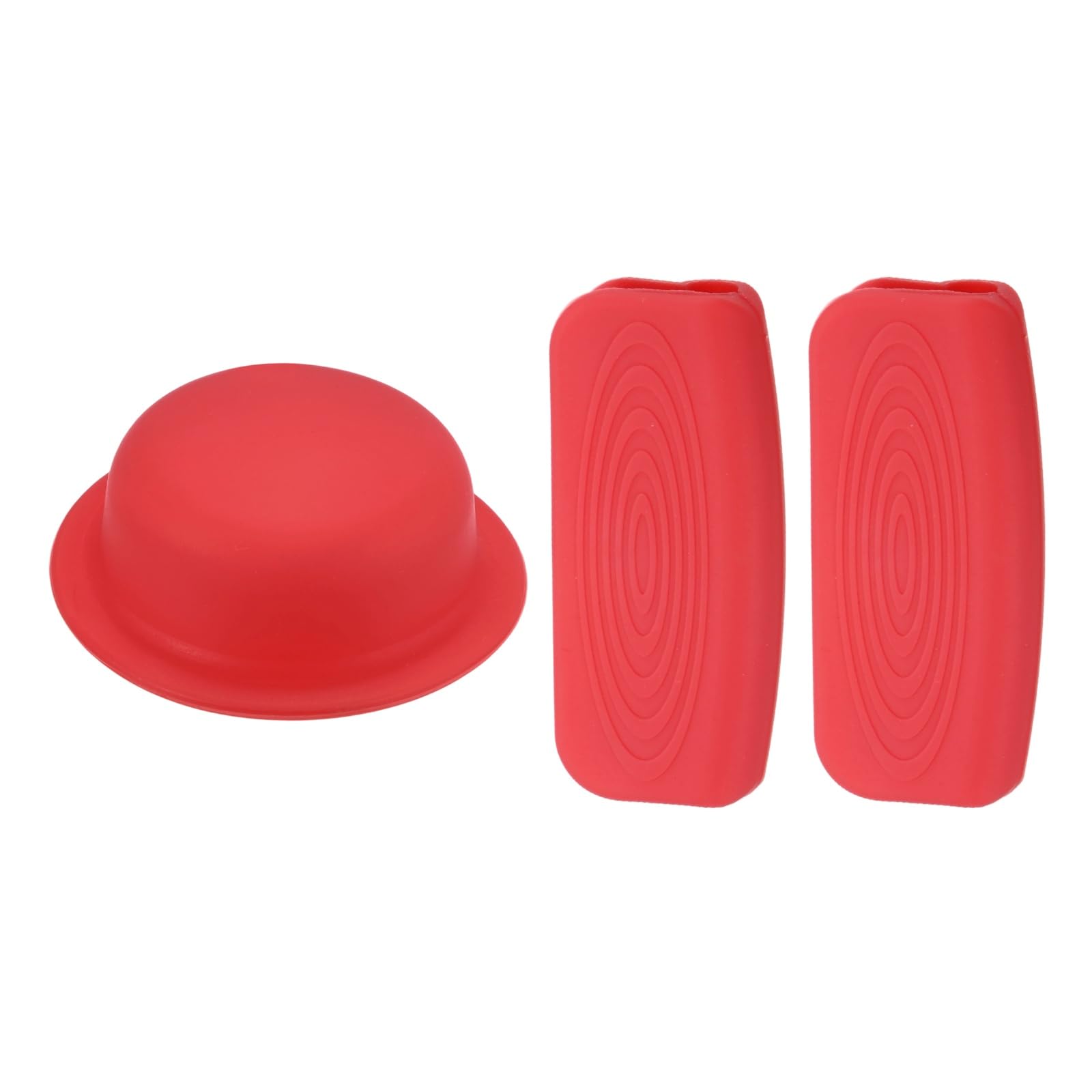 M METERXITY 3Pack Silicone Pot Lid Covers & Silicone Assist Handle Holder Grip, Heat Resistant Lid Knob Handle Caps for Kitchen