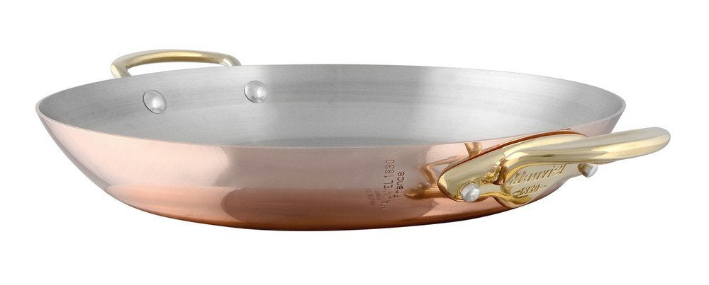 Mauviel MHeritage 150 B 1.5mm Polished Copper & Stainless Steel Round Pan, 10.2-in, Made in France