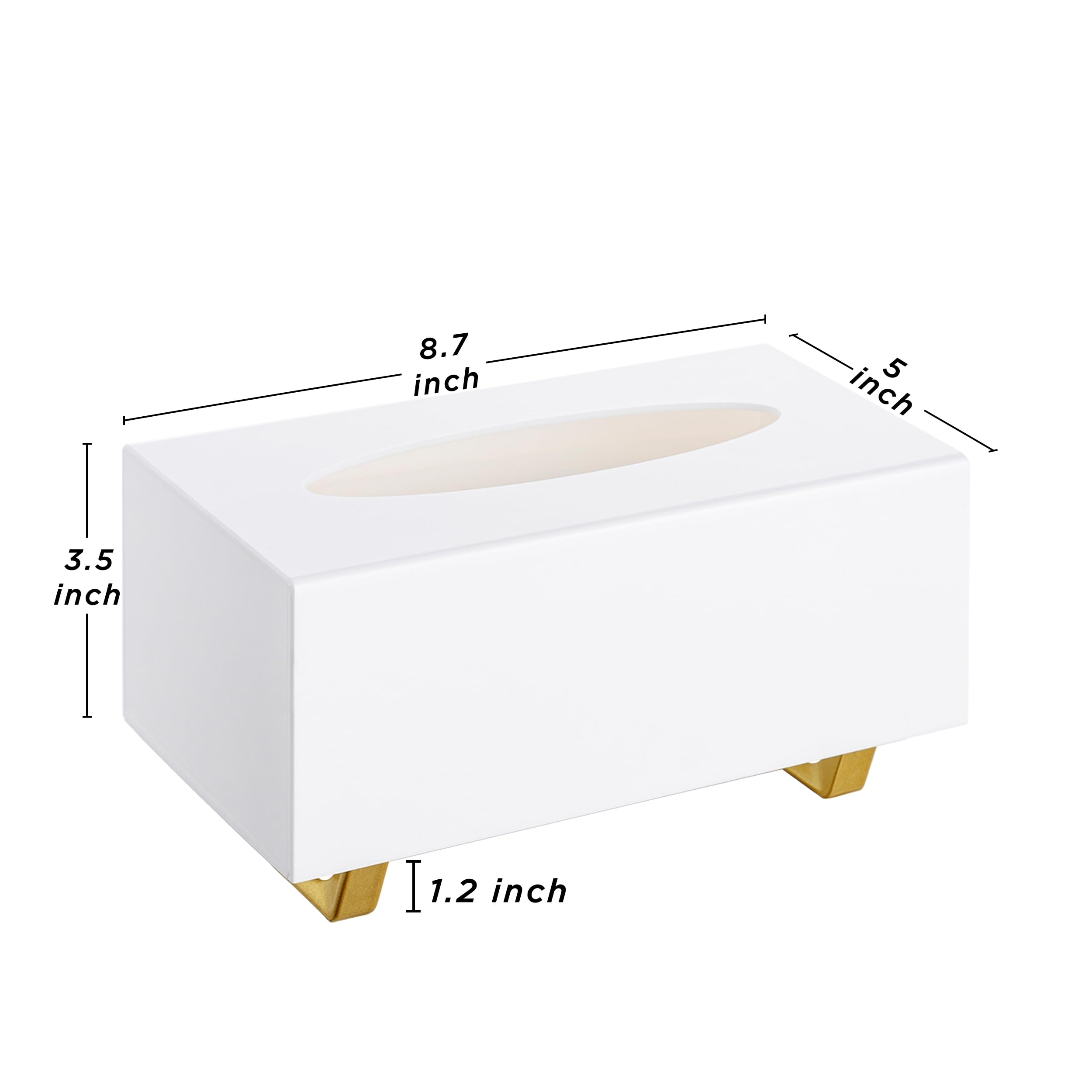Hblife Tissue Box Cover Rectangle Acrylic Tissue Box Holder With Gold Plated Legs Napkin Dispenser Dryer Sheet Container For Bat