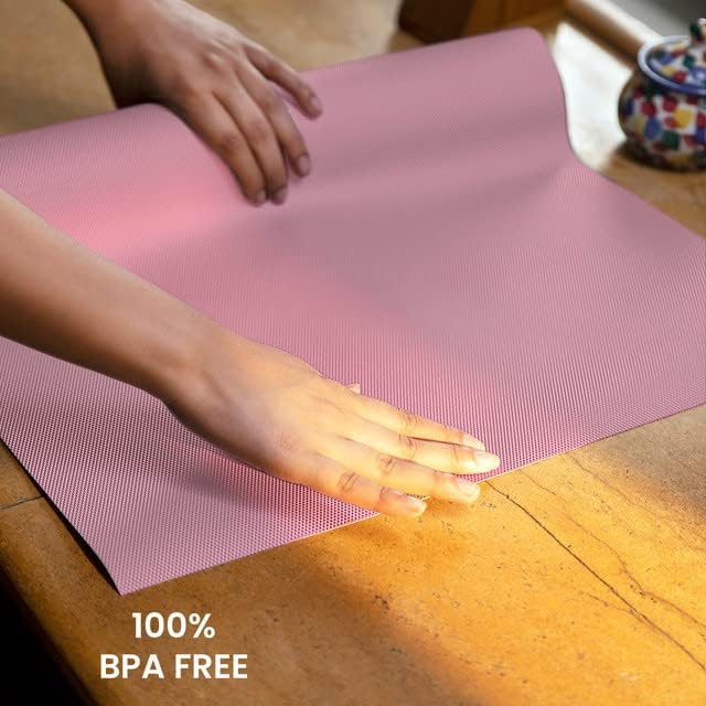 ElastPro (45cmX3m) Magenta Food Grade EVA Anti Slip MatSheet for Fridge, Kitchen, Drawer, Shelf Liner, Table (Diamond Texture, M