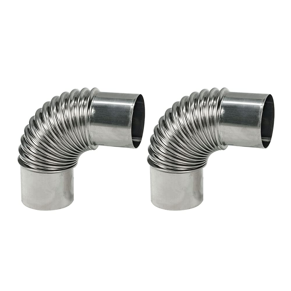 Firehiking 90 Degree Stove Pipe 2.36Inch/6Cm Stainless Steel Flue Extension Elbow Chimney For Outdoor Wood Stove (2Elbows)