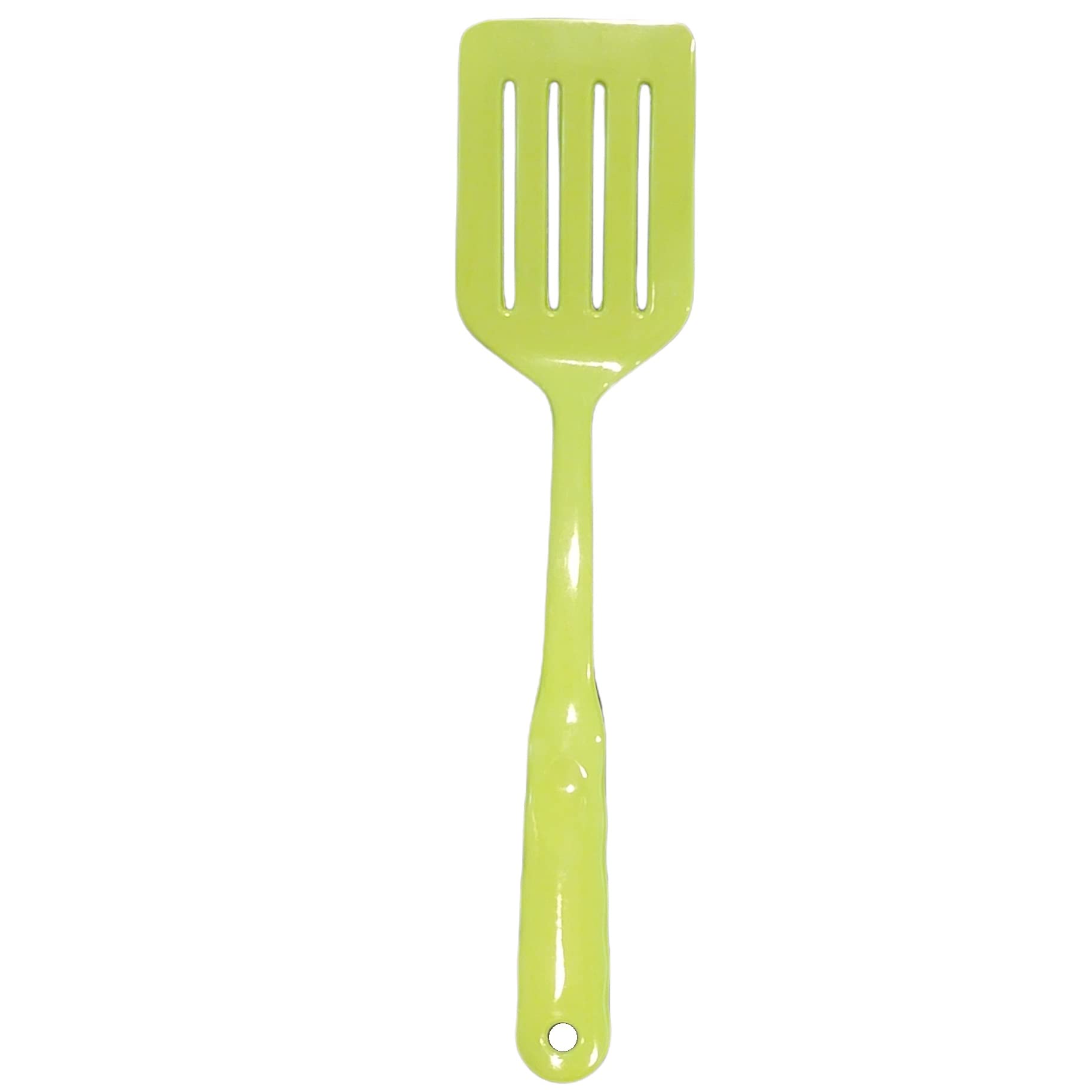 Handy Housewares 12.5 Long Handled Colorful Melamine Slotted Cooking Turner Spatula (1 Pack, Green)