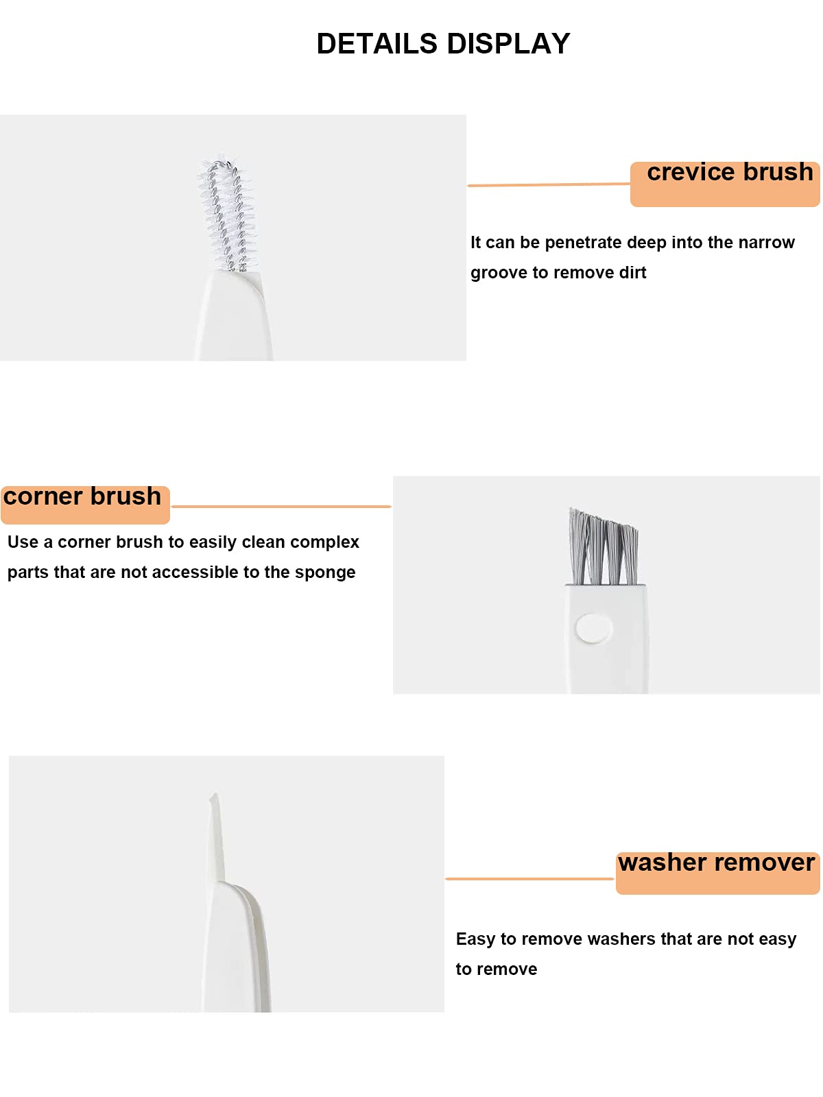 Bsmstone Tiny Cleaning Brush-Mini Multi-Functional Crevice Cleaning Brush, Water Bottle Cleaning Tools For Bottle Cup,Nursing Bo