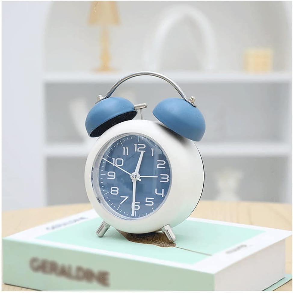 Rlybl Alarm Clock Digital That Show Temperature, Date And Loud Sound Alarm (Twin Bell Blue)