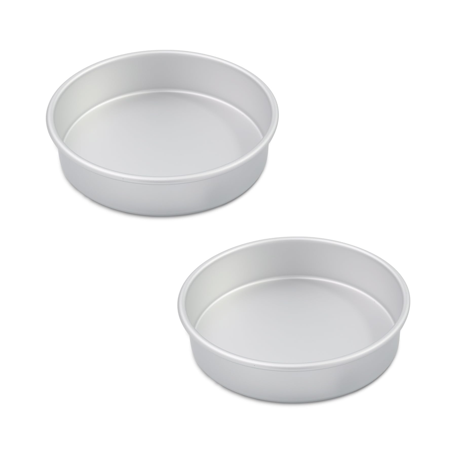 kefyixc 8  2 round Cake Pans Set of 2,Aluminum cake tin baing pan for birthday cake party cake (8  2 round Cake Pans, Set of 2)