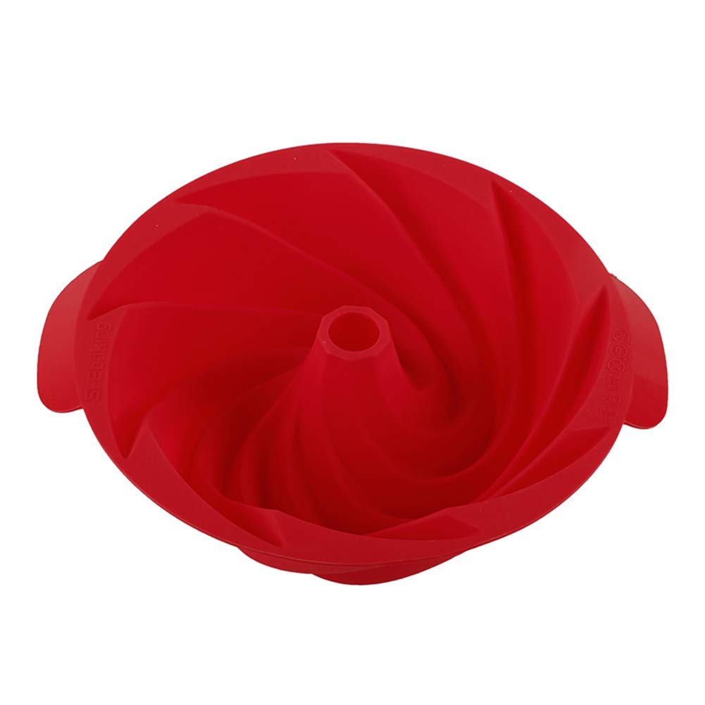 Shebaking Silicone Fluted Pan,Jello Mold Gelatin Mold, Non-Stick Baking Mold With Sturdy Handle Perfect For Cake, Jello, Mousse,