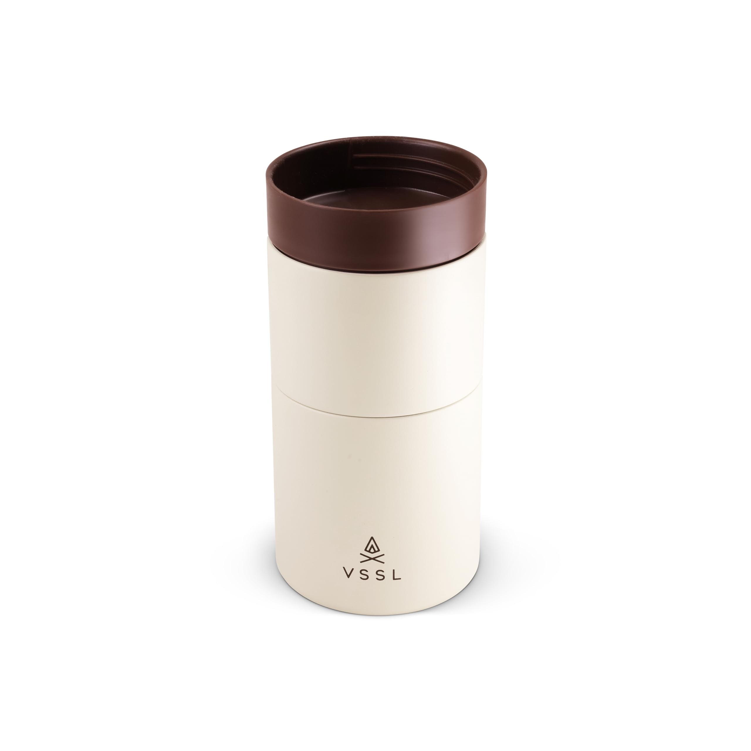 VSSL Nest Pour Over Coffee Set - Compact 10 oz Double Walled Mug, Cream, Stainless Steel, Model B143251-000A