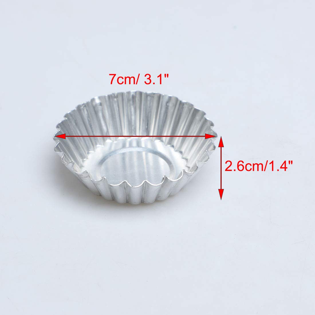 Uxcell Aluminum Egg Tart Mould Makers 10 Pcs Silver Tone (Pack Of 10)