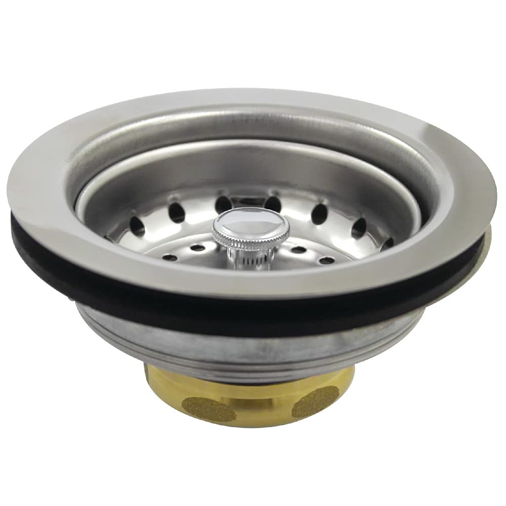 Kingston Brass K111B Tacoma Stainless Steel Kitchen Sink Basket Strainer  Brushed Nickel