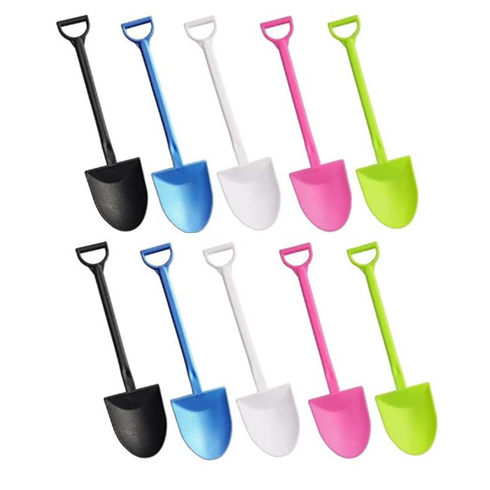 120 Pcs Disposable Mini Shovel Shape Spoons, Colorful Plastic Ice Cream Shovel Spoon For Dessert Pudding Yogurt Sugar (4.8 Inch,