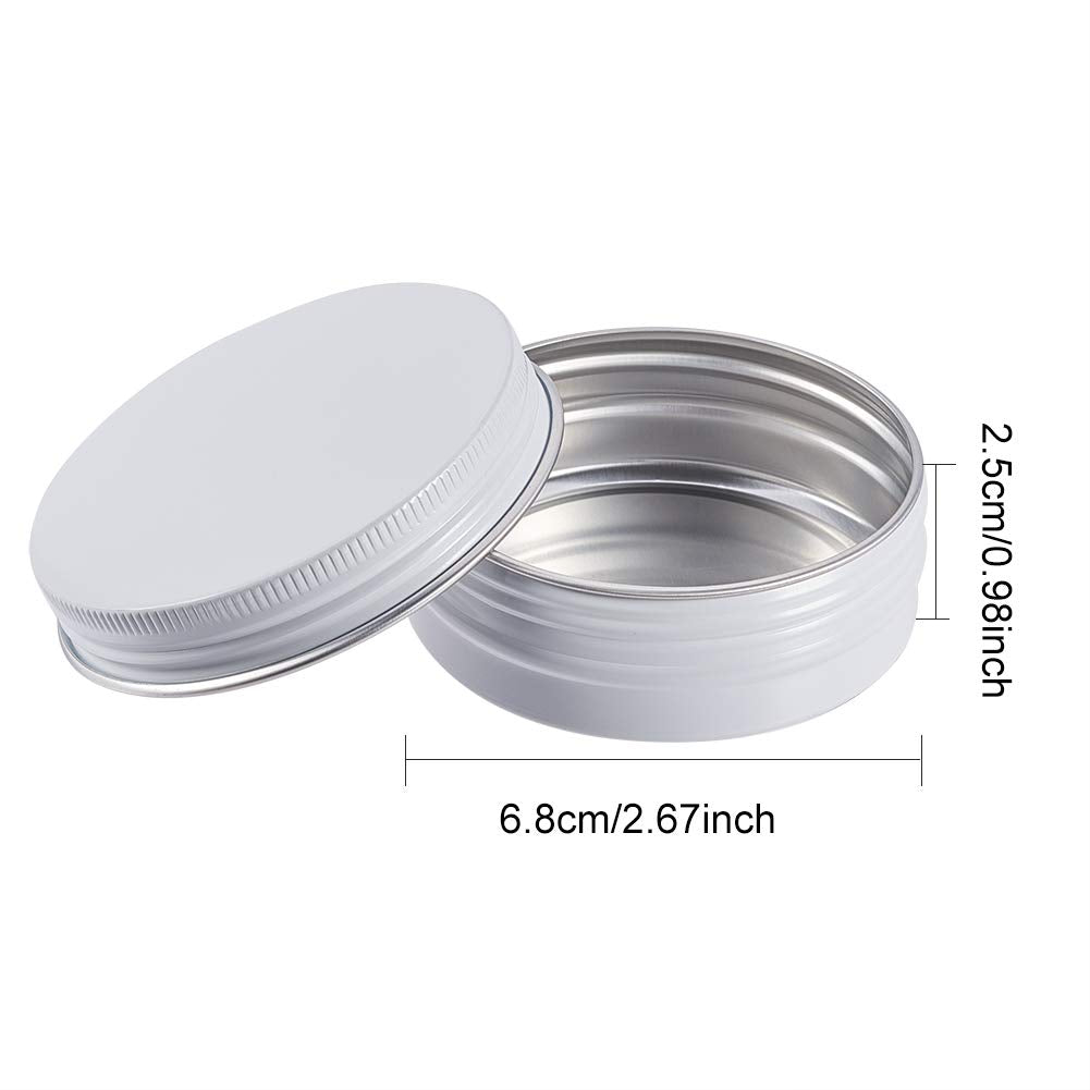 Benecreat 14 Pack 2 Oz Tin Cans Screw Top Round Aluminum Cans Screw Lid Containers - Great For Store Spices, Candies, Tea Or Gif