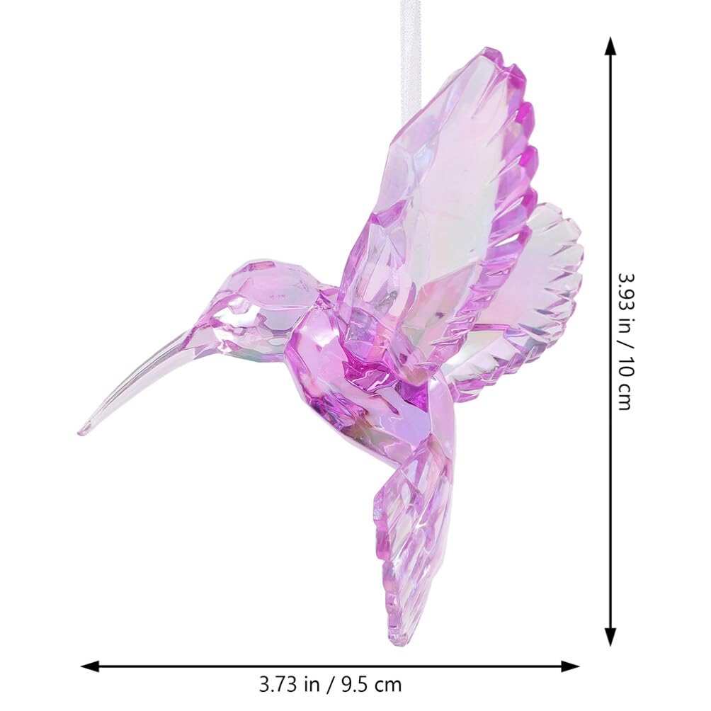 VILLCASE 6pcs Crystal Bird Pendant Clear Christmas Ornaments Hummingbird Decor Ceiling Hanging Decor Home Pendants Modeling Orna