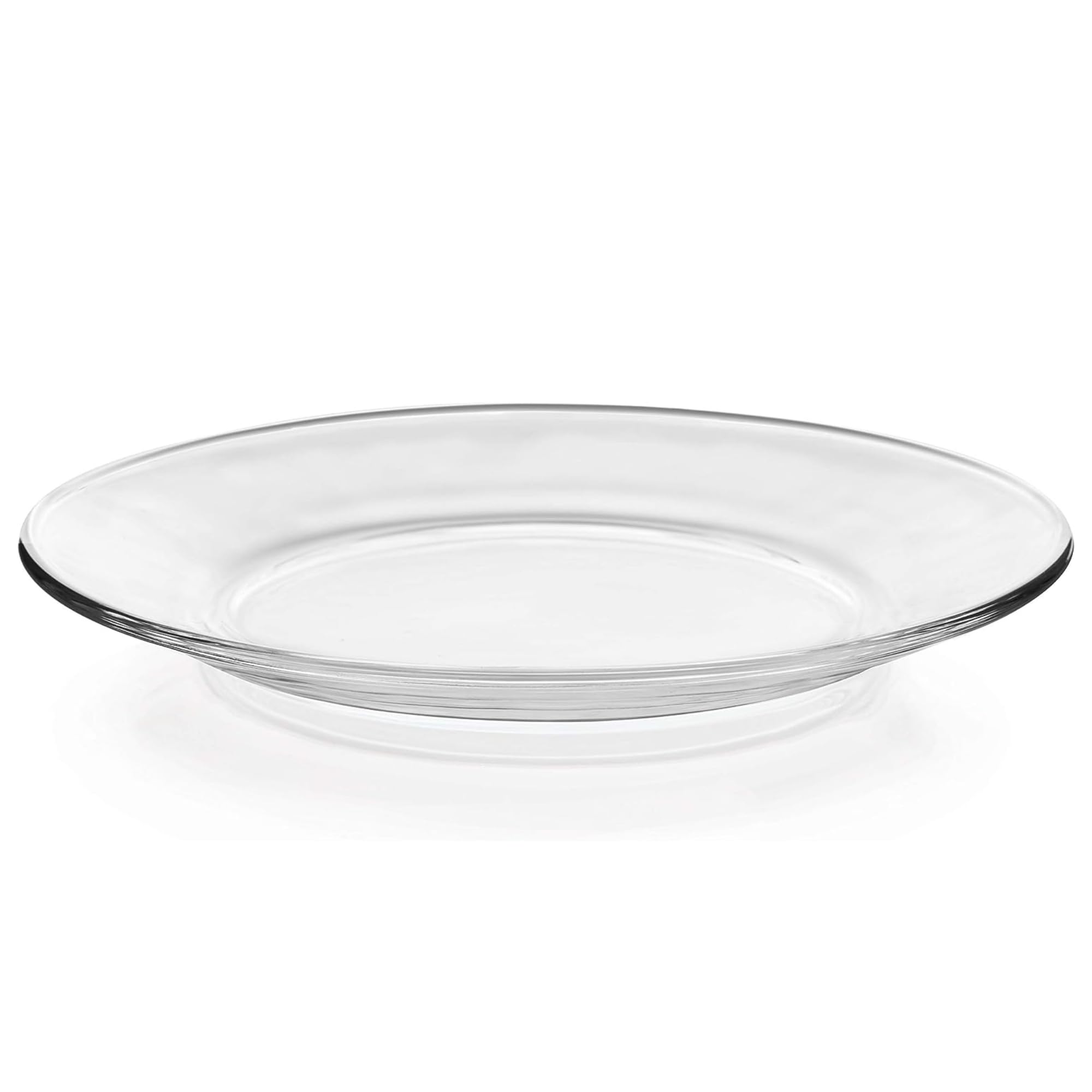 Red Pomegranate ELEMENT Set of 8 Glass Dinner Plates, 10.5