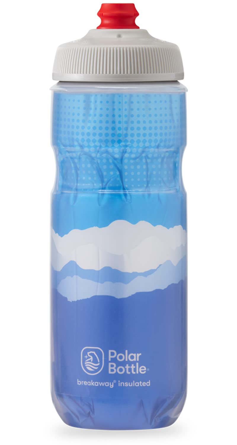 Polar Bottle Breakaway Insulated Water Bottle - Bpa Free, Cycling & Sports Squeeze Bottle (Dawn To Dusk - Blue & Silver, 20 Oz)