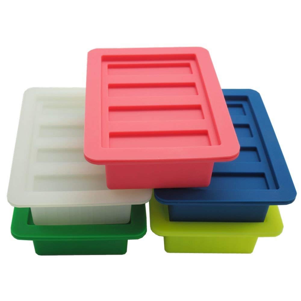 Large 4 Cavities Butter Mold Silicone (Orange)