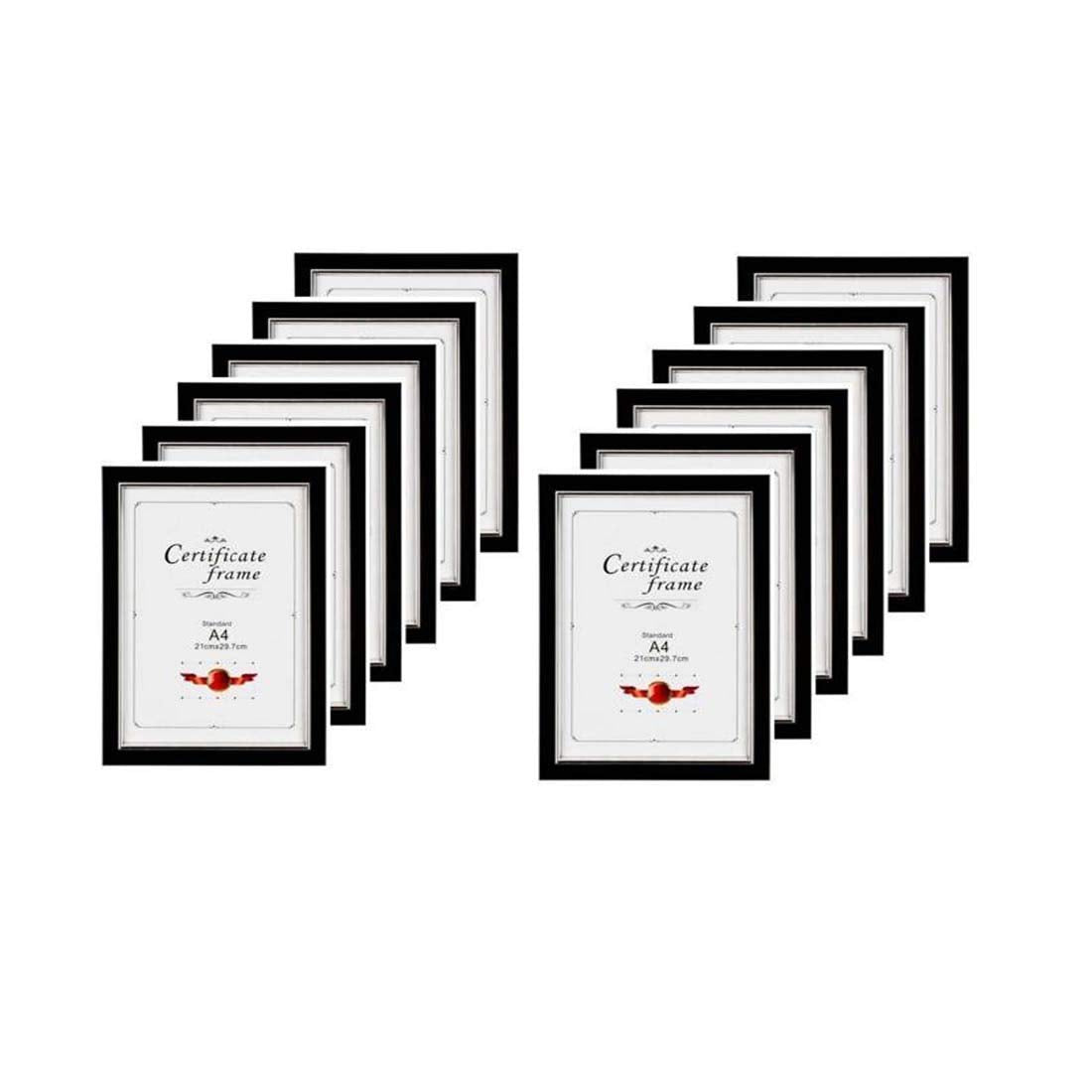 Stuthi Arts A4 Size Wood Wall Mdf Photo Frame (Black,12 Photos, Documents)
