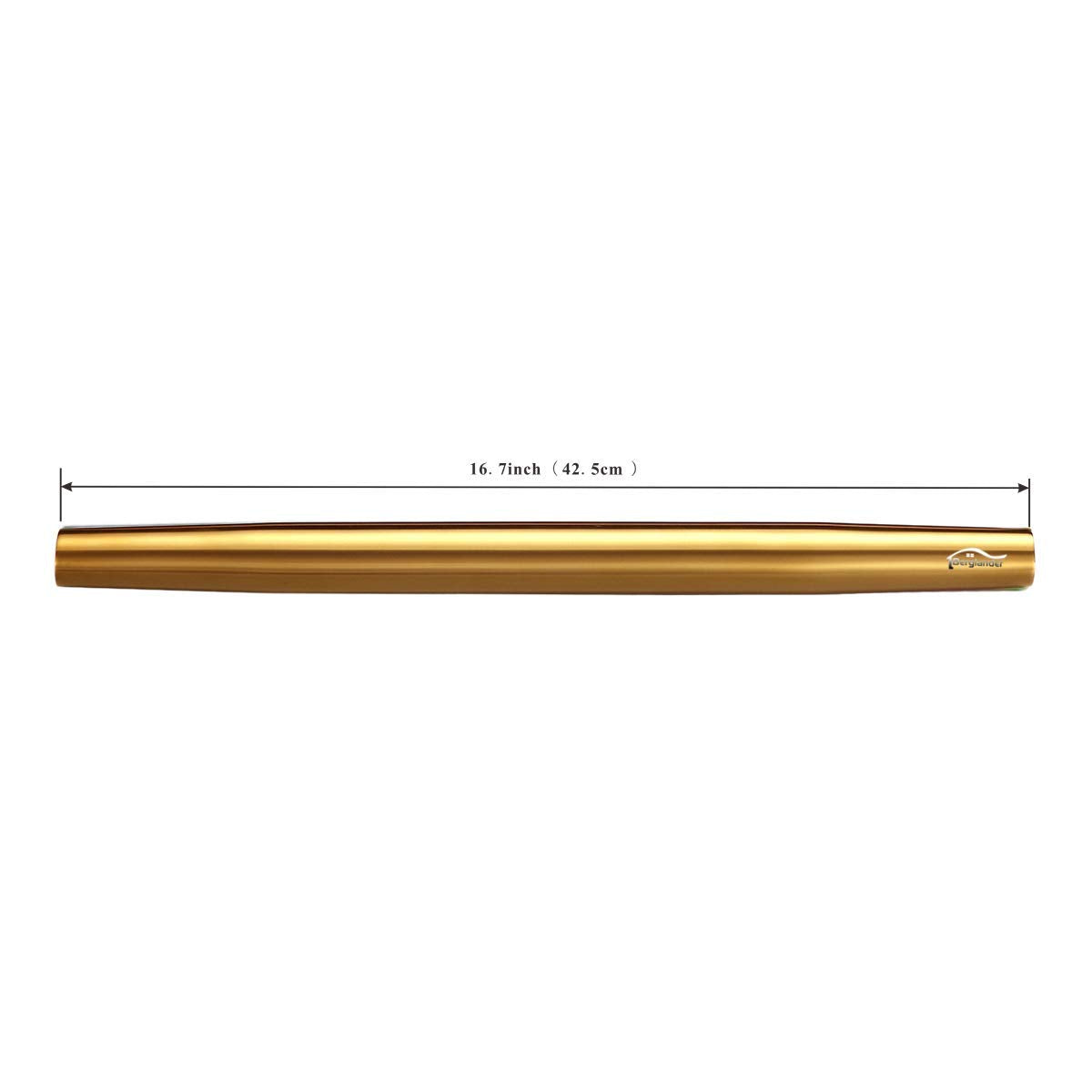 Berglander Gold Rolling Pin, 16.7 Inches Stainless Steel Matte Finish With Gold Titanium Plating Rolling Pin For Baking, Pizza,