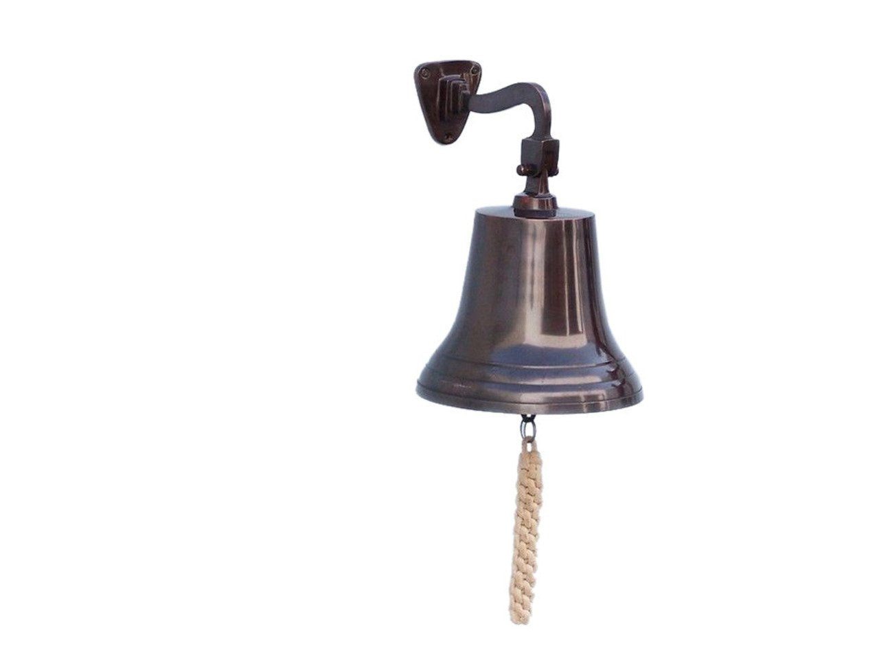 Hampton Nautical BL-2019AN-11 Antiqued Copper Hanging Ships Bell 11 - Nautical Decor - Nautical Home Decoration
