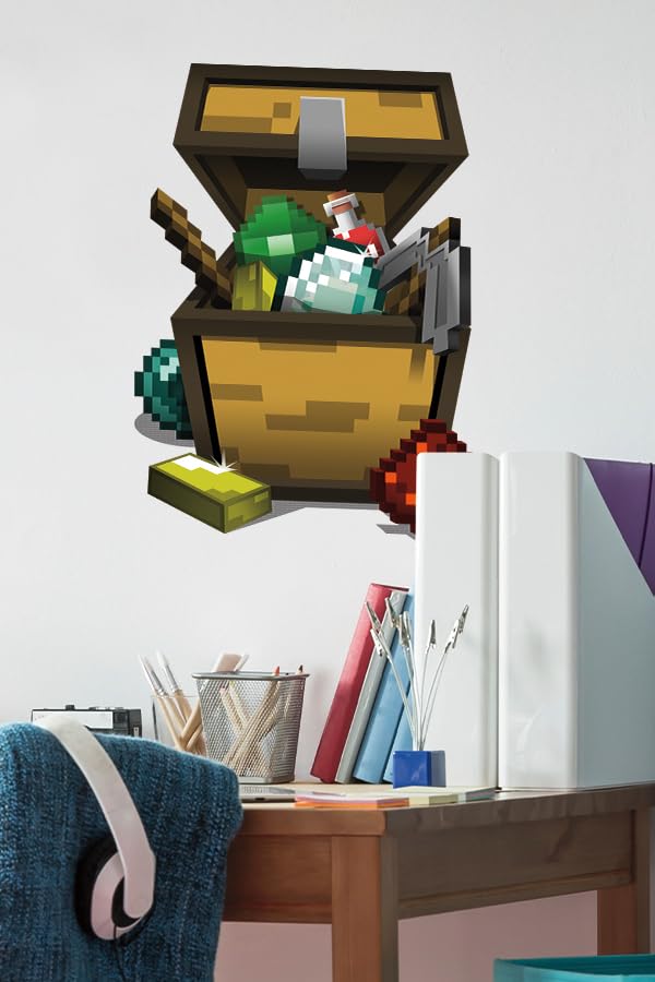 Trends International Roomscapes Minecraft Open Chest 18'' X 24'' Wall Decal