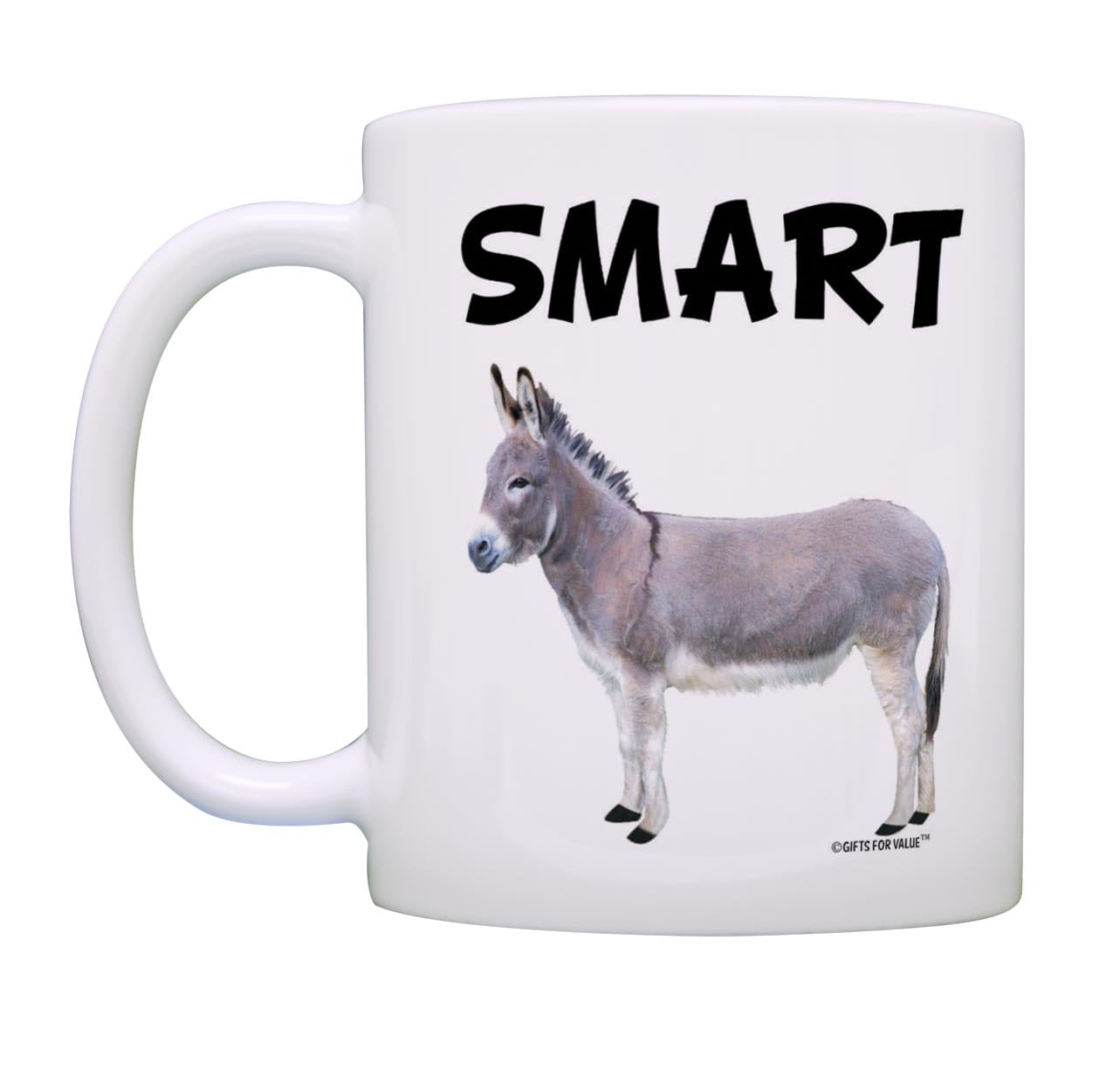 Smart Ass Smartass Donkey Sarcasm Gag Gift 11oz Ceramic Coffee Mug White