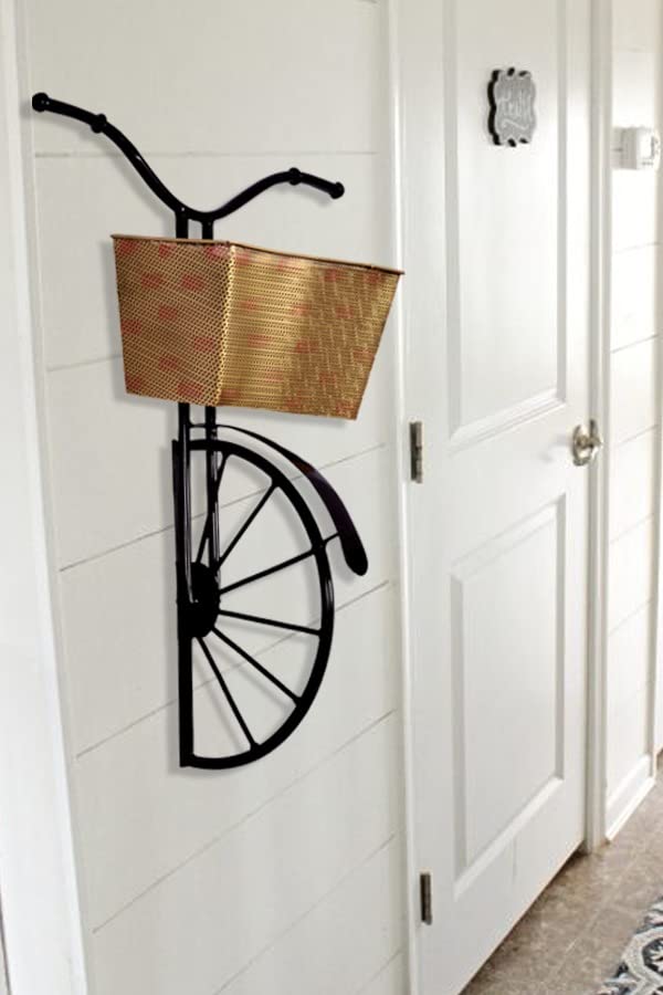 Ghar Decor India Personalized Wrought Iron Cycle Wall Hanging For Books And Decoratives Revitalize Your Living Space With Creati