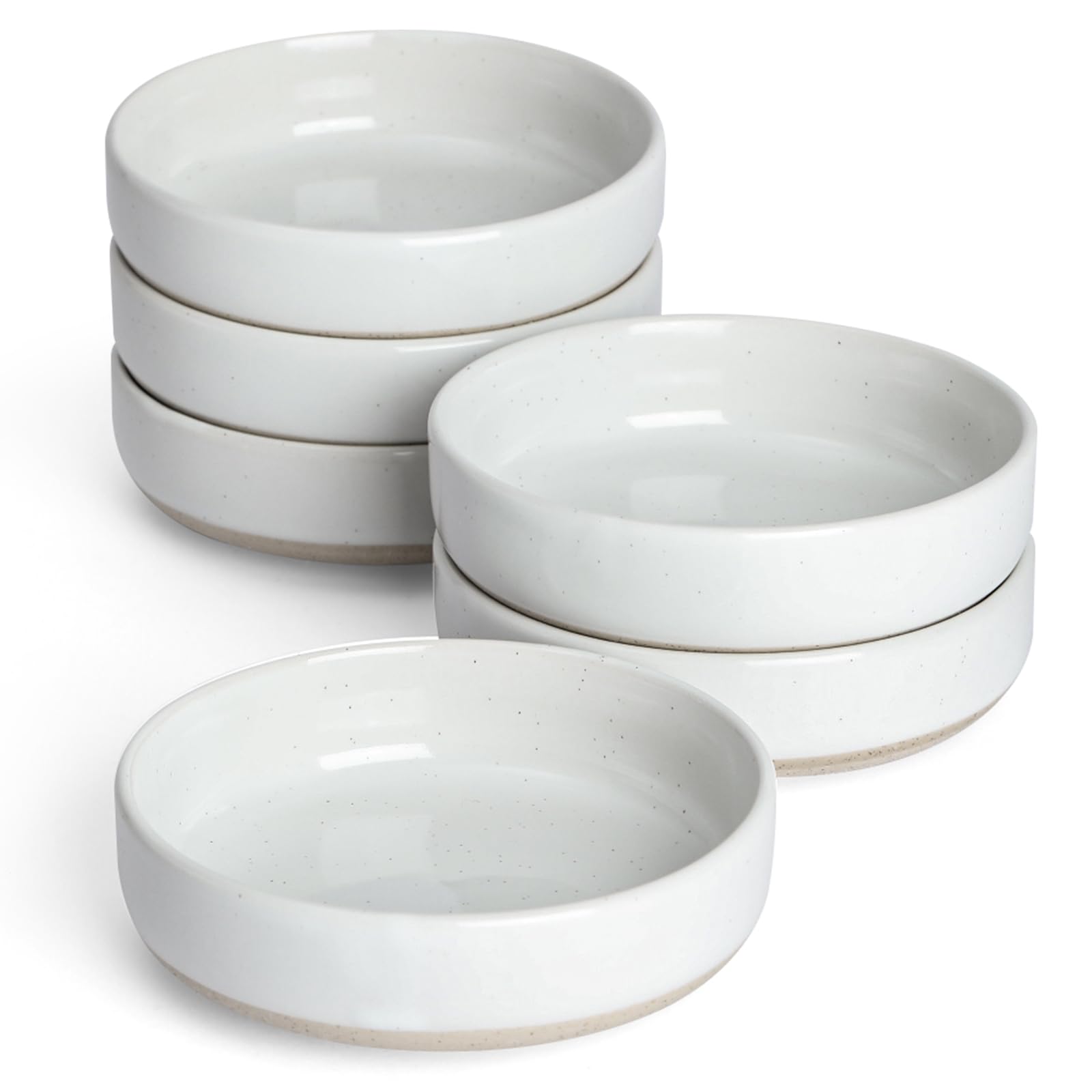 famiware Milkyway Ceramic Soy Sauce Dish, Dipping Bowls Set of 6, Dipping Sauce Bowls/Dishes, 4oz Small Serving Bowls for Side D