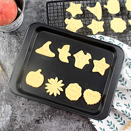 Small Baking Sheet 2 Pack, Shinsin 8 Inch Nonstick Baking Pans For Oven W/Rimmed Border, Professional Reusable Baking Trays For