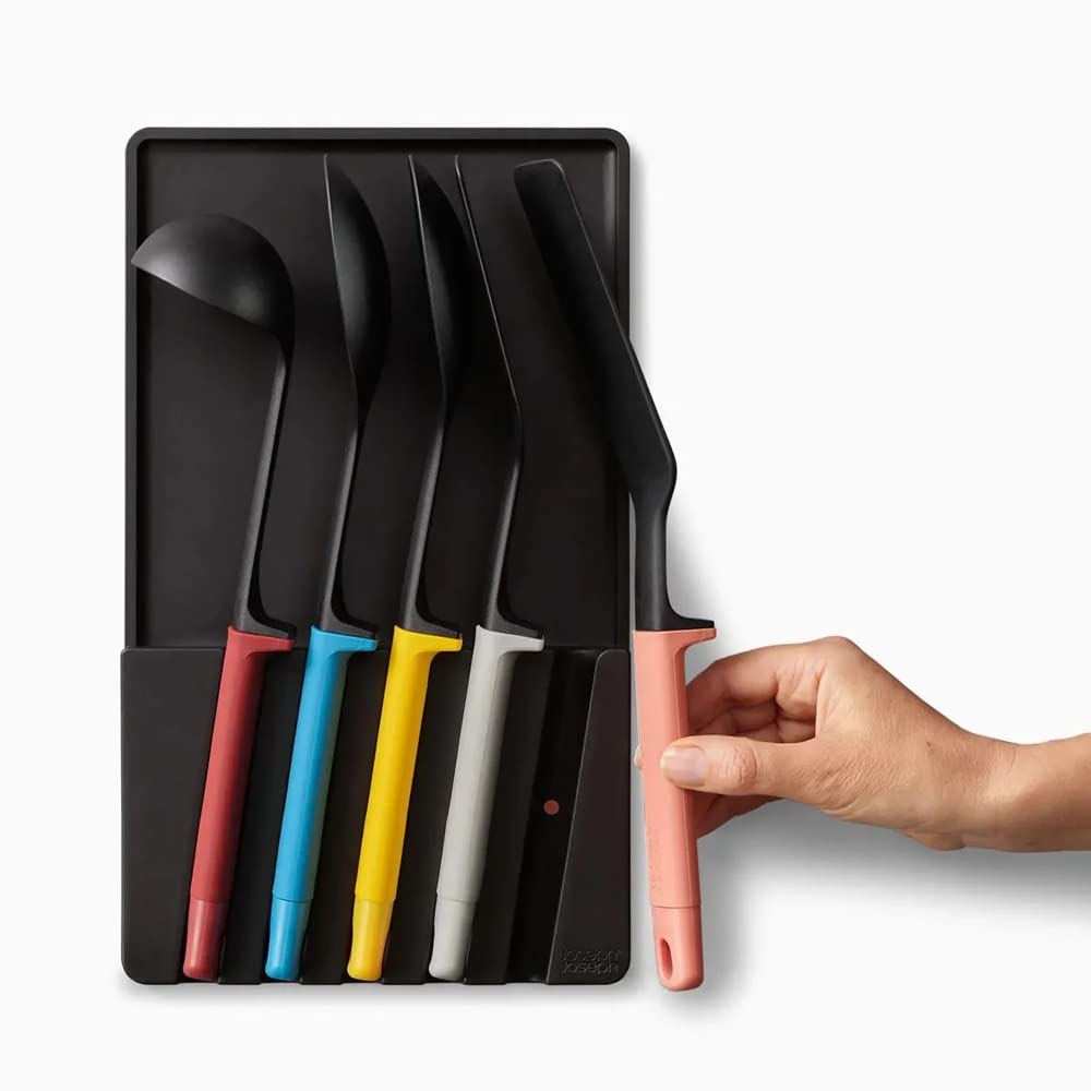 Joseph Joseph Elevate Store 5-Piece Utensil Set With In-Drawer Storage Tray, Multicolor
