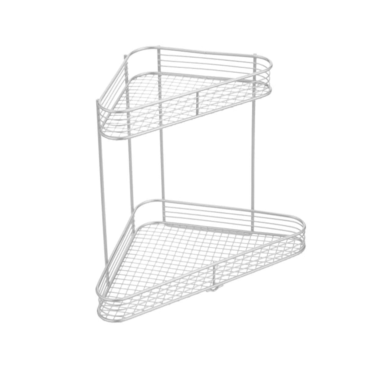 iDesign 9750 Vienna 2-Tier Corner Shelf for Cosmetics and Toiletry Storage, Bathroom, Countertop, Desk, and Vanity, Set of 1