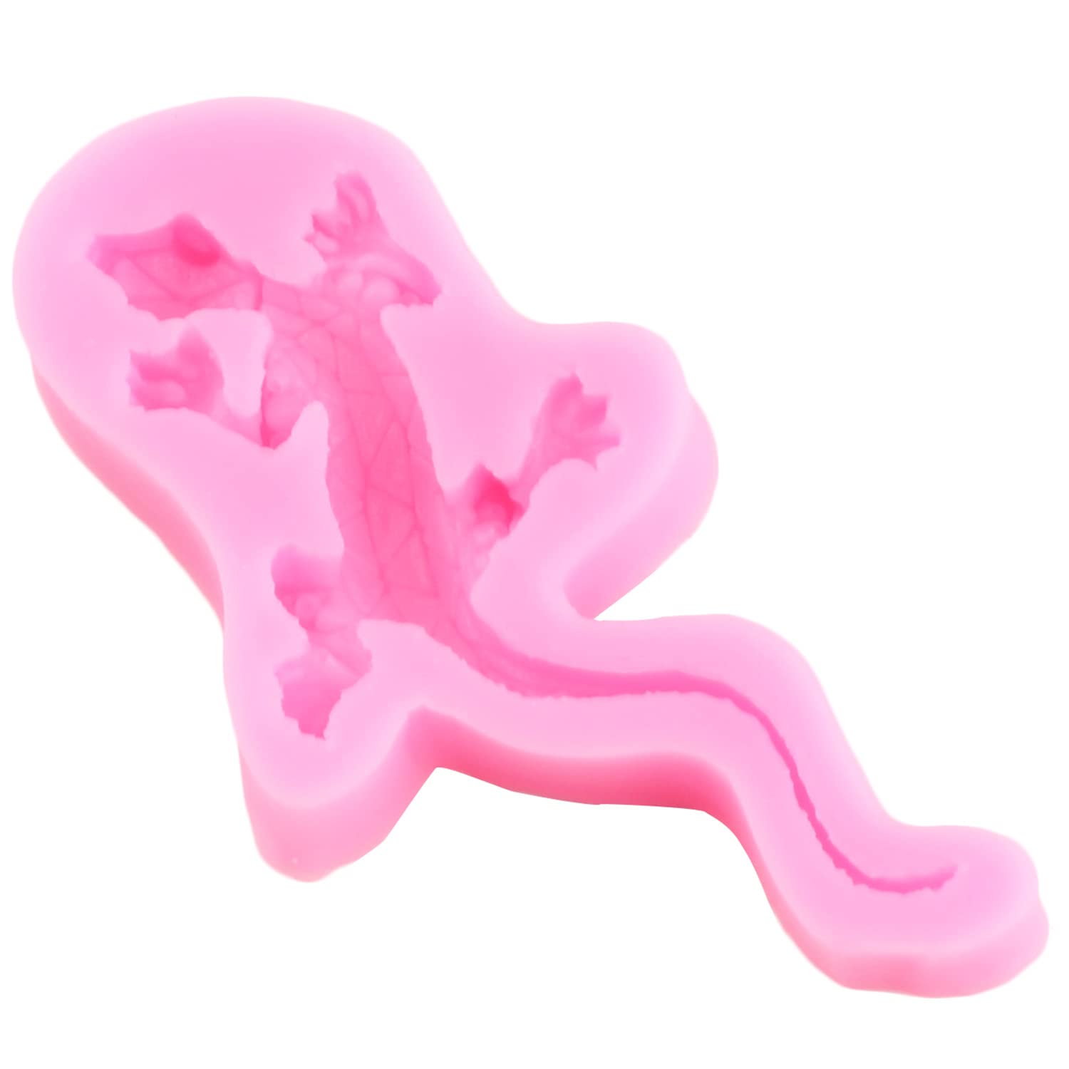 Rfghac 3D Lizard Gecko Silicone Fondant Molds For Cake Decoration Cupcake Topper Polymer Clay Gum Paste Set Of 3