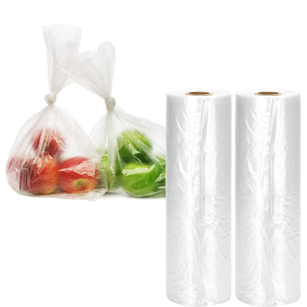 Ryhampaper Food Storage Bags, 12 X 20 Plastic Produce Bag On A Roll Fruits, Vegetable, Bread, Food Storage Clear Bags (4 Rolls /