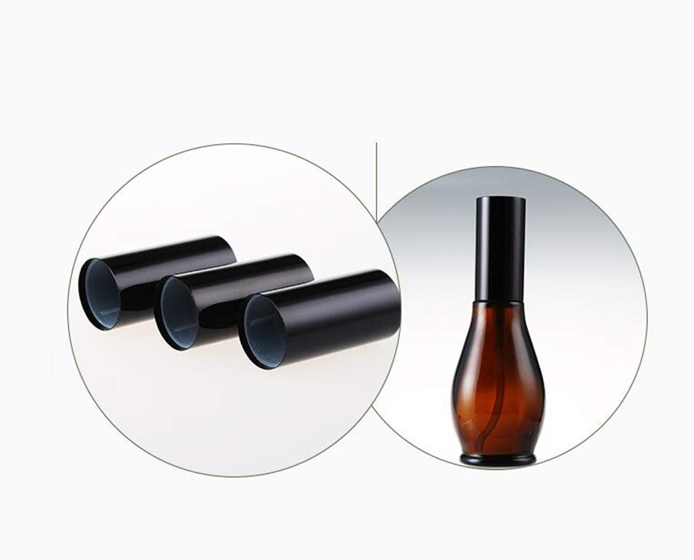 Upstore 3Pcs Empty Refillable Amber Glass Spray Bottle Jars With Black Cap Cosmetic Vials Sample Packing Storage Containers Fine