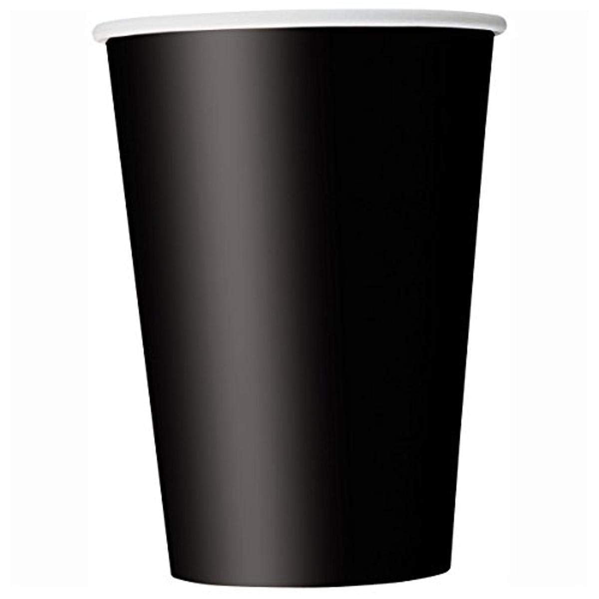 Premium Black Paper Cups - 9 Oz (Pack Of 14) - Elegant & Eco-Friendly Party Drinkware - Perfect For Birthdays, Showers, & Specia