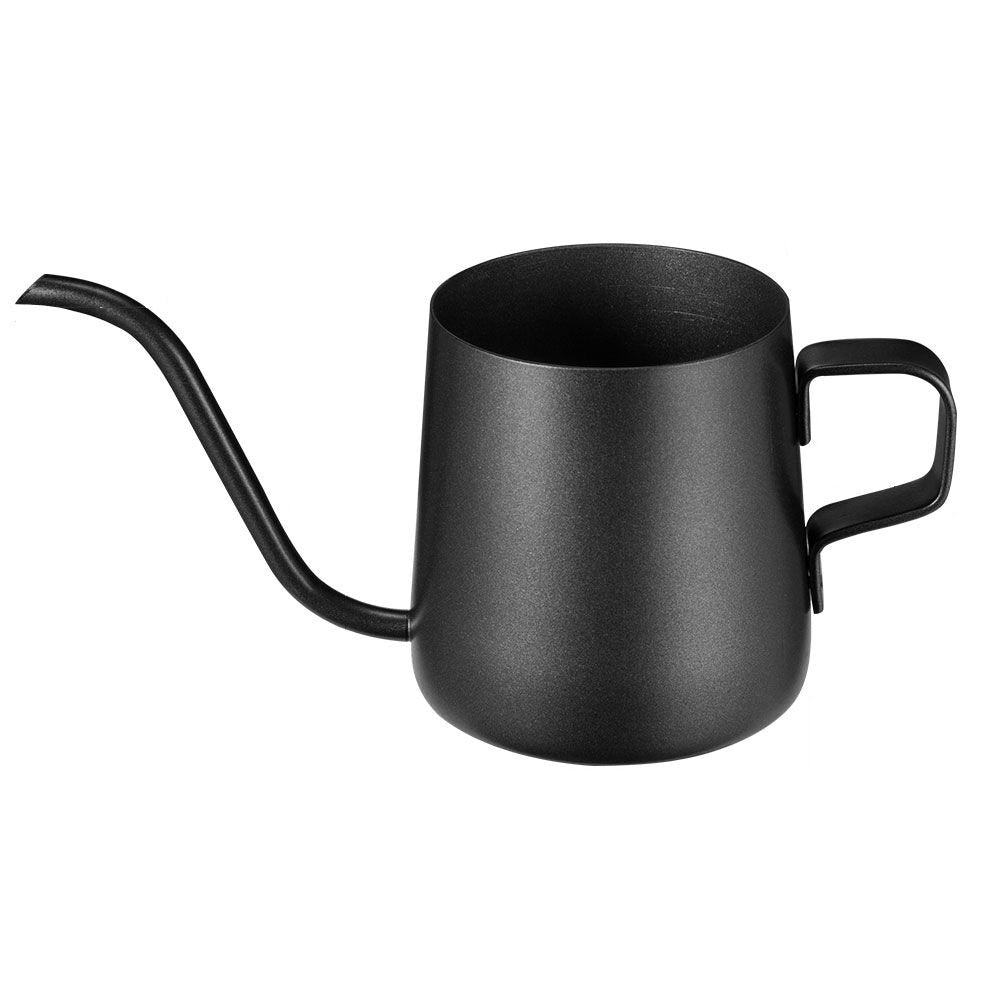 Long Narrow Spout Coffee Pot (8.7 Oz) Small Fine Stainless Pour Over Drip Coffee Pot Gooseneck Tea Kettle(Black, 250Ml)