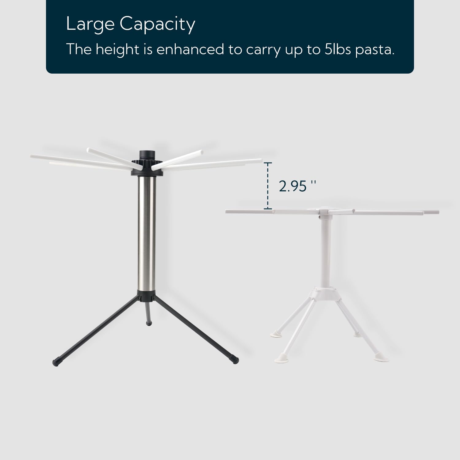 Kitchendao Collapsible Pasta Drying Rack, Easy Storage, Quick Set Up, Foldable Pasta Dryer Rack, Spaghetti Noodle Tree Stand Han