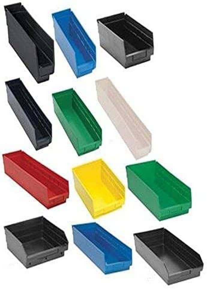 Quantum Qsb103Bk Economy Shelf Bin, 17-7/8'' Length X 4-1/8'' Width X 4'' Height, Black, Pack Of 20