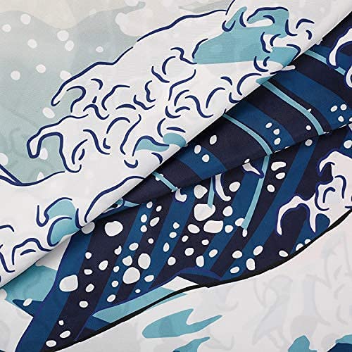 Rosielily Stall Shower Curtain 36''X72'' Inches Small Shower Curtain Anime Japanese Wave Shower Curtain Cool Art Shower Curtain