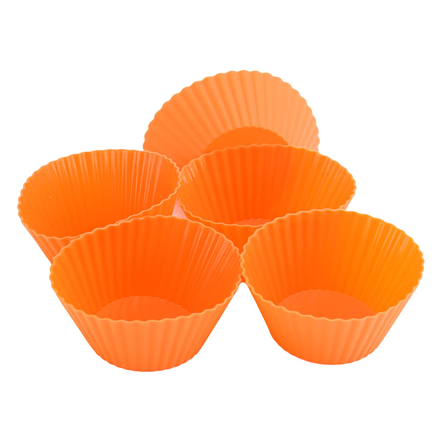 Utoolmart Silicone Baking Cups, Orange Reusable Silicone Baking Cups, Non-Stick Cake Molds Set For Party Halloween Christmas Bak