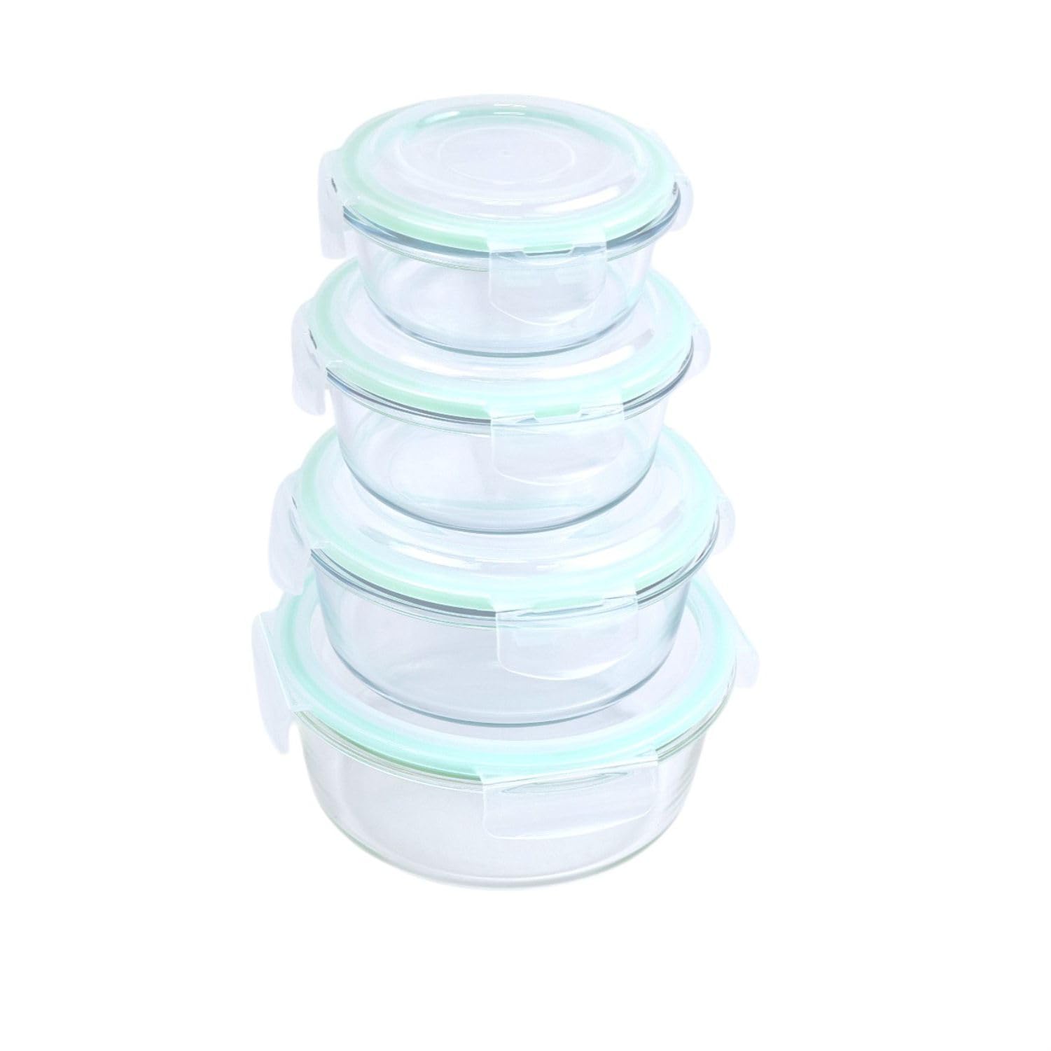 Signoraware Lock N Store Borosilicate Glass Round Container | Airtight & Leakproof | Stain Resistant | Microwave Safe | Ideal Fo