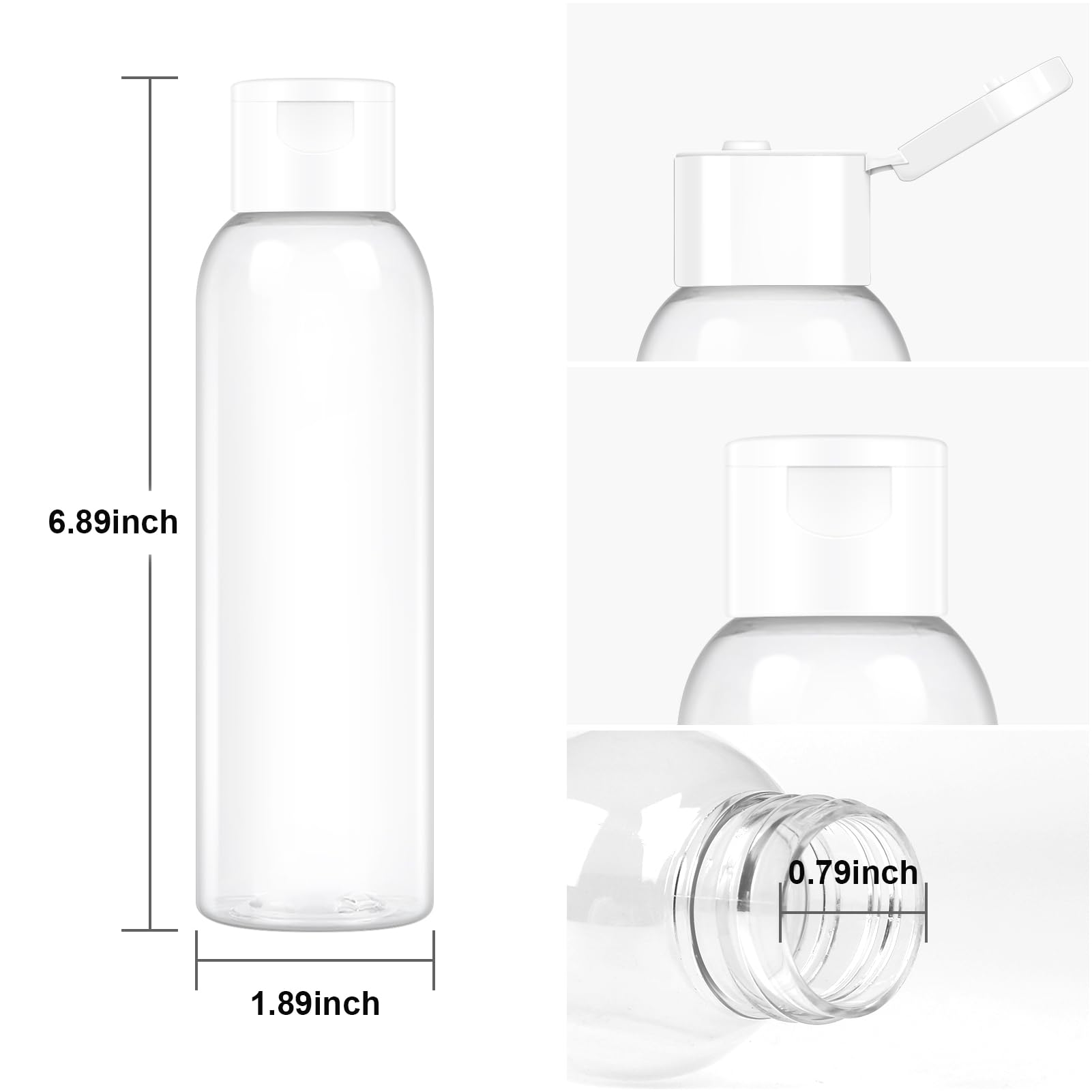 Neendohome 2 Pack 8 Oz Travel Squeeze Bottles With Flip Caps Refillable Empty Plastic Containers For Toiletries Shampoo Lotions